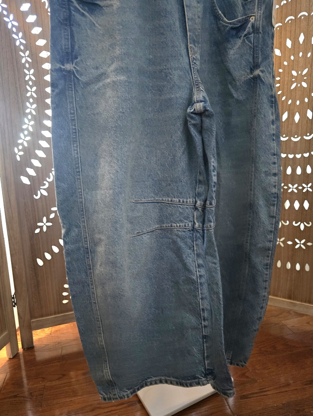 Free People Blue Denim Wide-Leg Overalls - Picture 10 of 11